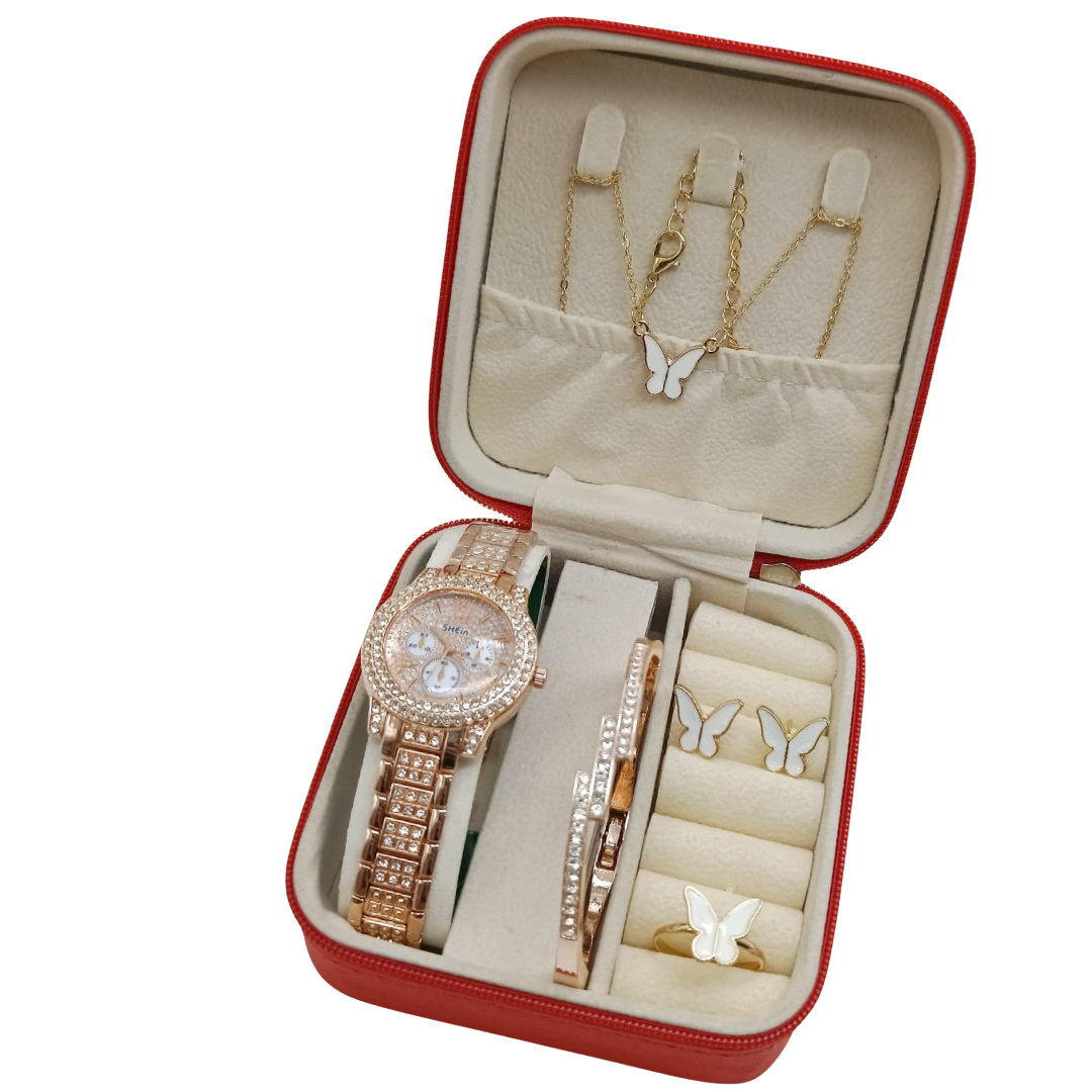GIRLS DIAMOND STONE'S JEWELRY WATCH SET