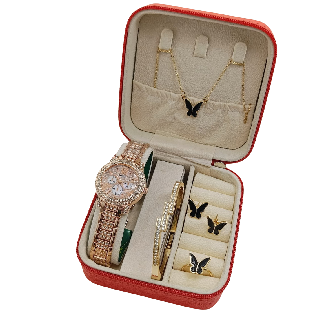 GIRLS DIAMOND STONE'S JEWELRY WATCH SET