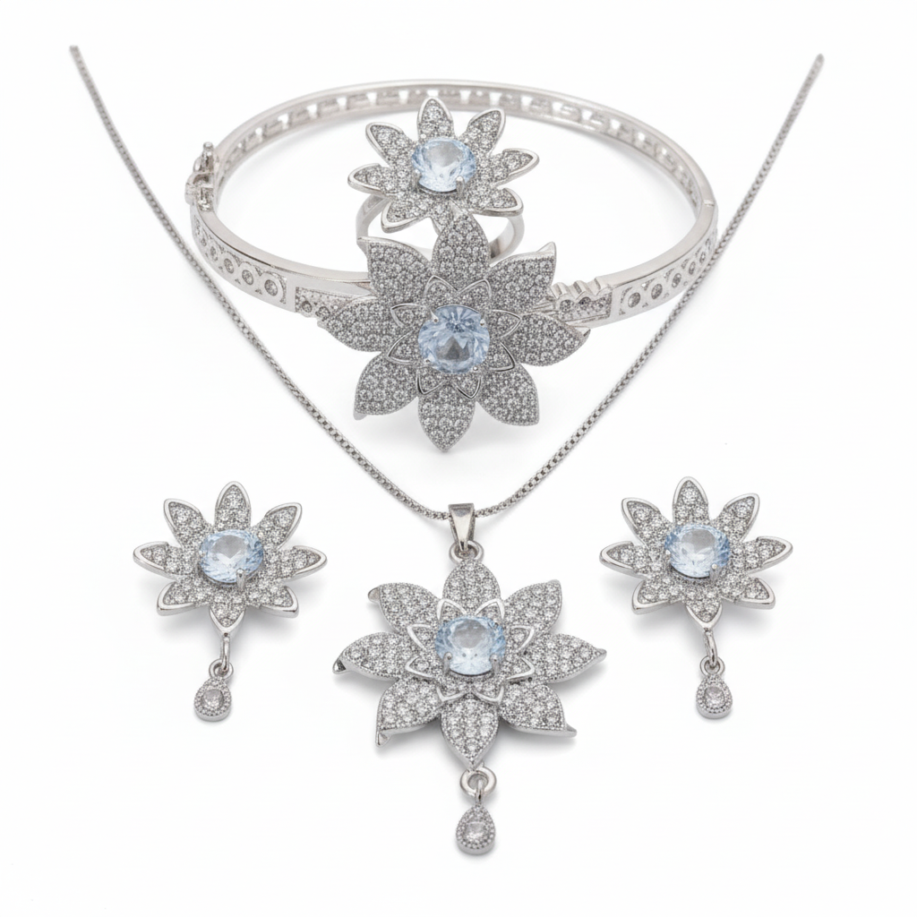 Silver imitation jewellery set