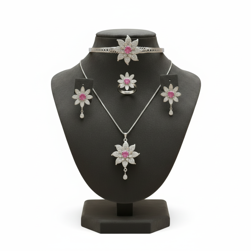 Silver imitation jewellery set