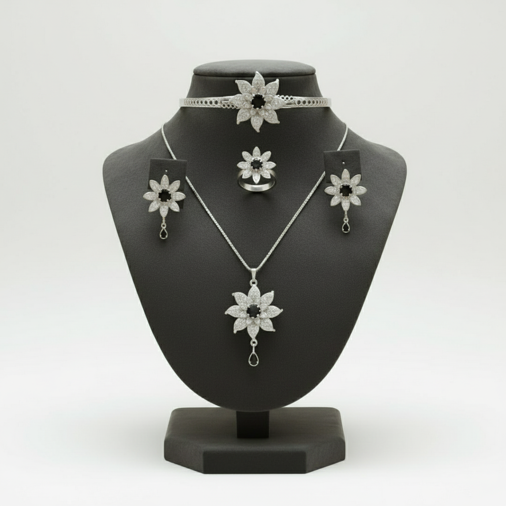 Silver imitation jewellery set