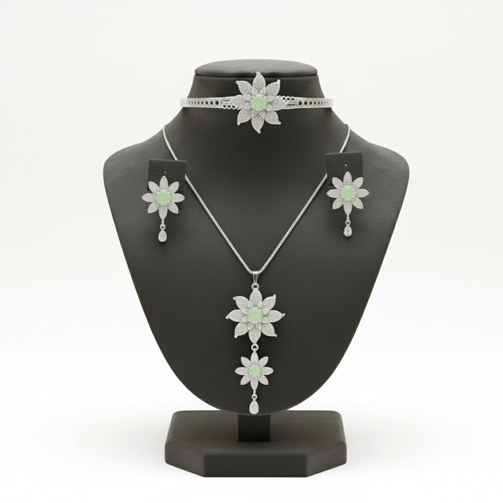 Silver imitation jewellery set